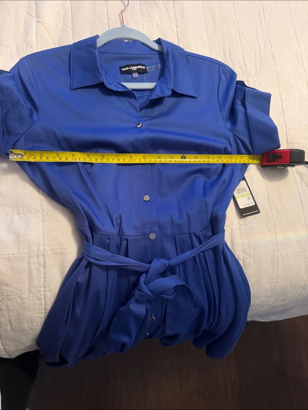 Karl Lagerfeld Royal Blue Shirtwaist Midi Dress SZ4 - Picture 11 of 12